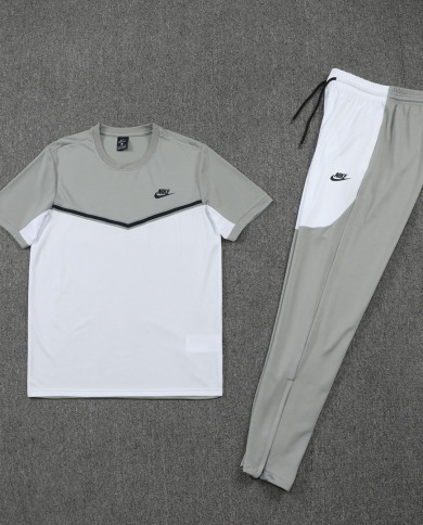 Nike Short sleeved suit ND01 Grey Pants Set