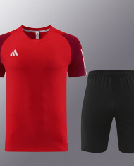 Adidas Short sleeved suit AD03 Red Shorts Set