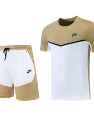 Nike Short sleeved suit ND01 khaki shorts set