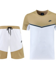 Nike Short sleeved suit ND01 khaki shorts set
