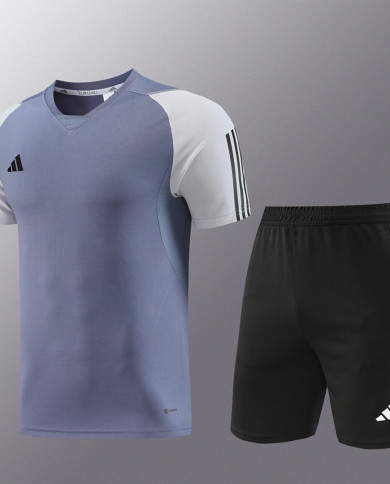 Adidas Short sleeved suit AD03 Grey Shorts Set