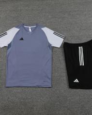 Adidas Short sleeved suit AD03 Grey Shorts Set