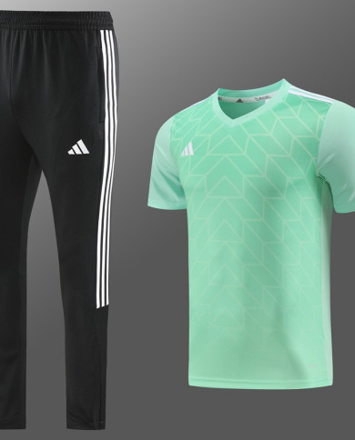 Adidas Short sleeved suit AD05 Green Pants Set