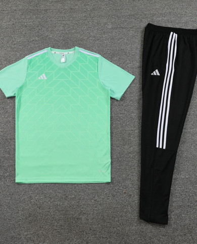 Adidas Short sleeved suit AD05 Green Pants Set