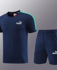 PUMA Short sleeved suit PD01 Royal Blue Shorts Set