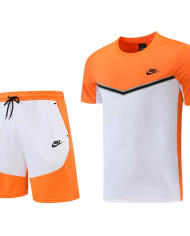 Nike Short sleeved suit  ND01 Orange Shorts Set
