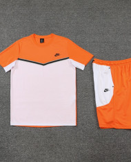Nike Short sleeved suit  ND01 Orange Shorts Set