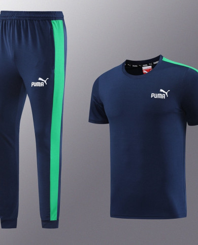PUMA Short sleeved suit PD01 Blue Pants Set