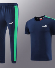 PUMA Short sleeved suit PD01 Blue Pants Set