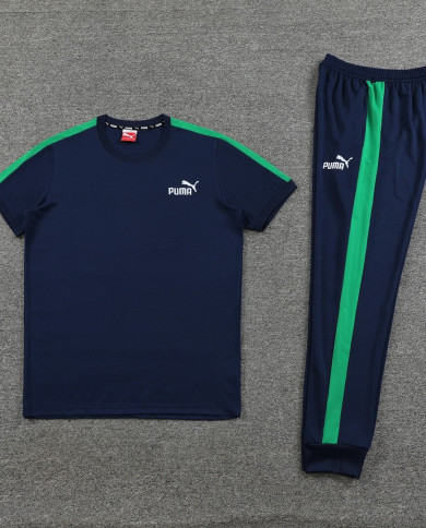 PUMA Short sleeved suit PD01 Blue Pants Set