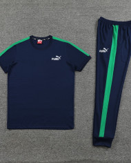 PUMA Short sleeved suit PD01 Blue Pants Set