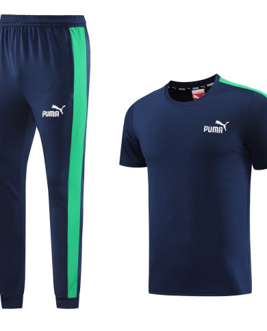 PUMA Short sleeved suit PD01 Blue Pants Set