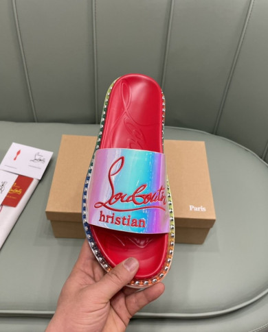 Christian Louboutin‌  Men's thick-soled rivet slippers
