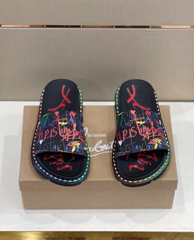 Christian Louboutin‌  Men's thick-soled rivet slippers