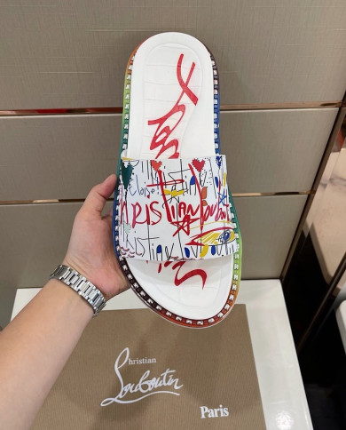 Christian Louboutin‌  Men's thick-soled rivet slippers