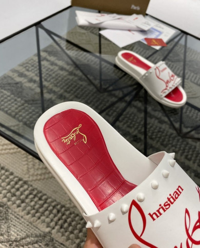 Christian Louboutin‌  Men's thick-soled rivet slippers