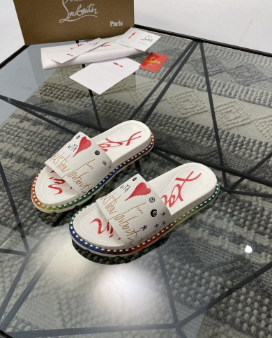 Christian Louboutin‌  Men's thick-soled rivet slippers