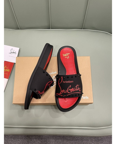 Christian Louboutin‌  Men's thick-soled rivet slippers