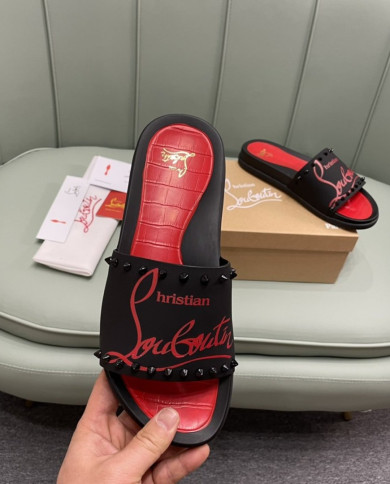 Christian Louboutin‌  Men's thick-soled rivet slippers
