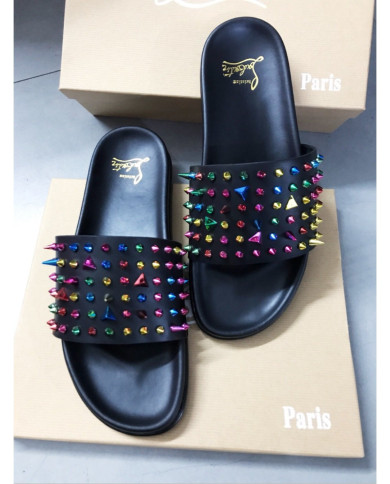 Christian Louboutin‌  Men's thick-soled rivet slippers