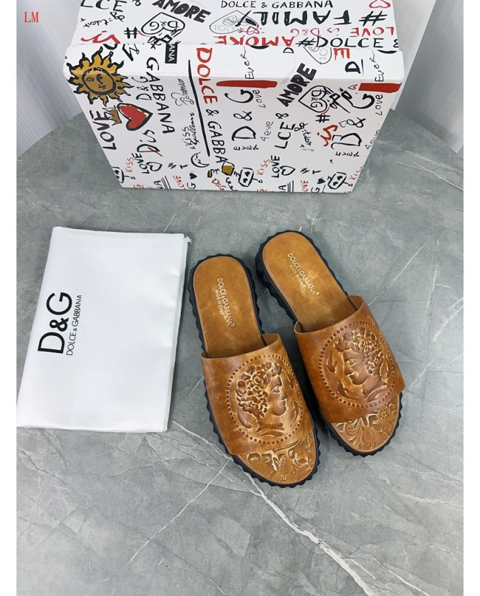 DOLCE&GABBANA  Men's leather slippers