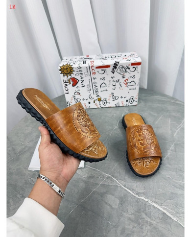 DOLCE&GABBANA  Men's leather slippers