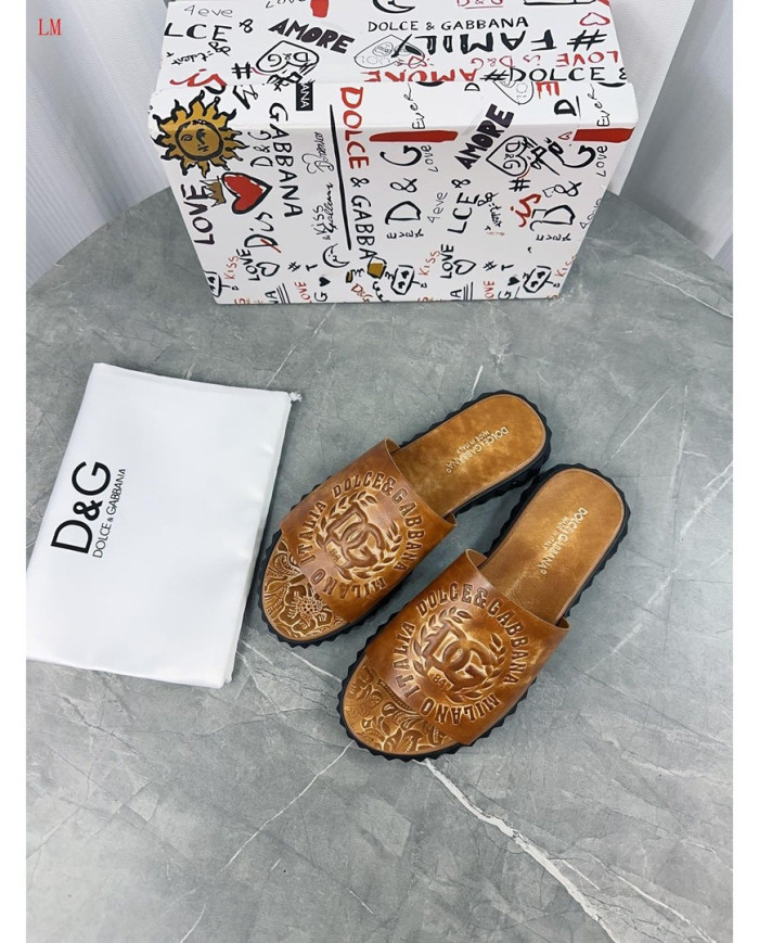 DOLCE&GABBANA  Men's leather slippers