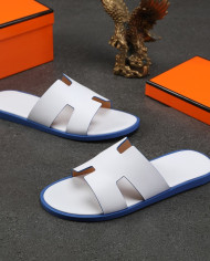 HERMES Men's leather slippers