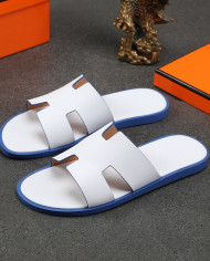 HERMES Men's leather slippers