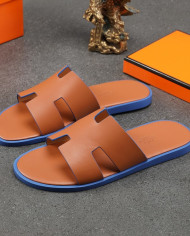 HERMES Men's leather slippers