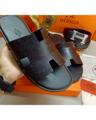 HERMES  Men's leather slippers