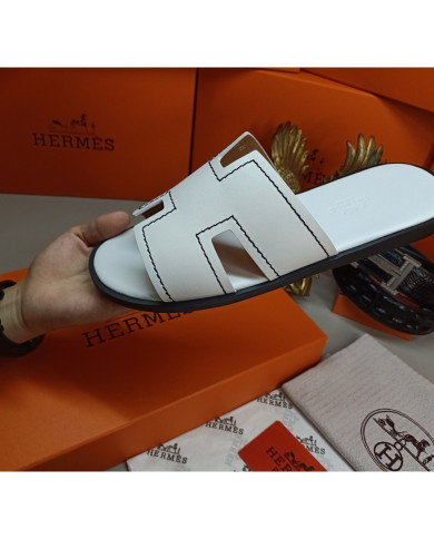 HERMES Men's leather slippers