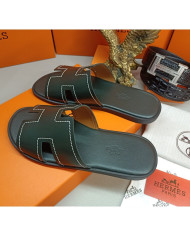 HERMES Men's leather slippers