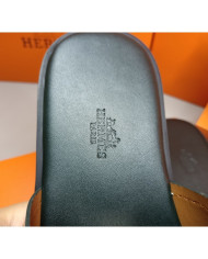 HERMES Men's leather slippers