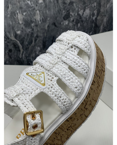 Prada  Women's Roman wooden platform sandals