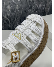 Prada  Women's Roman wooden platform sandals