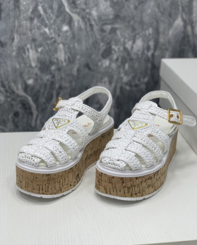 Prada  Women's Roman wooden platform sandals
