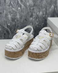 Prada  Women's Roman wooden platform sandals