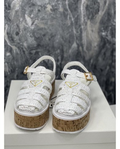 Prada  Women's Roman wooden platform sandals