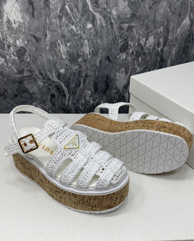 Prada  Women's Roman wooden platform sandals