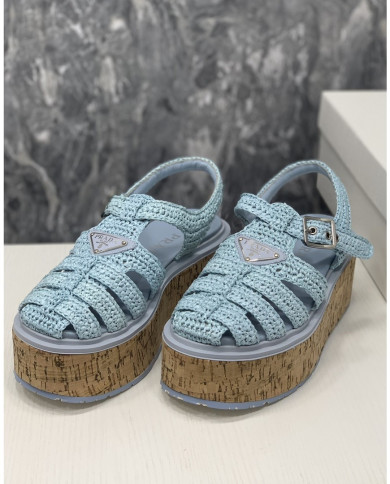 Prada  Women's Roman wooden platform sandals