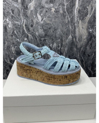 Prada  Women's Roman wooden platform sandals