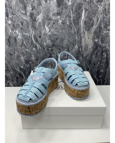 Prada  Women's Roman wooden platform sandals