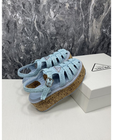 Prada  Women's Roman wooden platform sandals