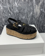 Prada  Women's Roman wooden platform sandals