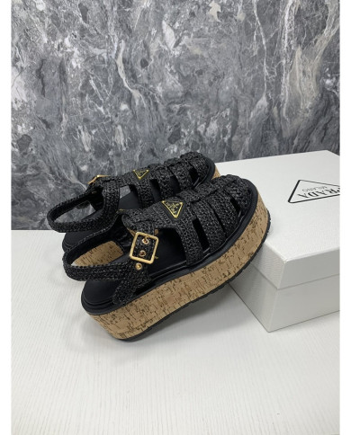 Prada  Women's Roman wooden platform sandals