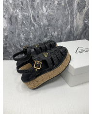 Prada  Women's Roman wooden platform sandals