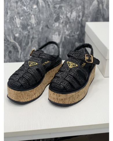 Prada  Women's Roman wooden platform sandals