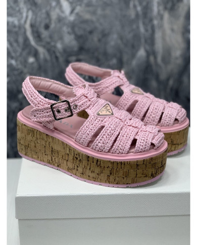 Prada  Women's Roman wooden platform sandals