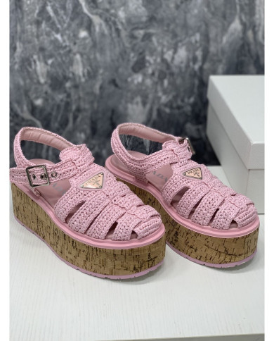 Prada  Women's Roman wooden platform sandals
